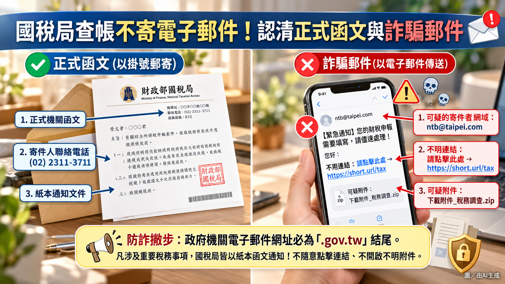 國稅局查帳會以正式函文通知<br>不會寄發電子郵件