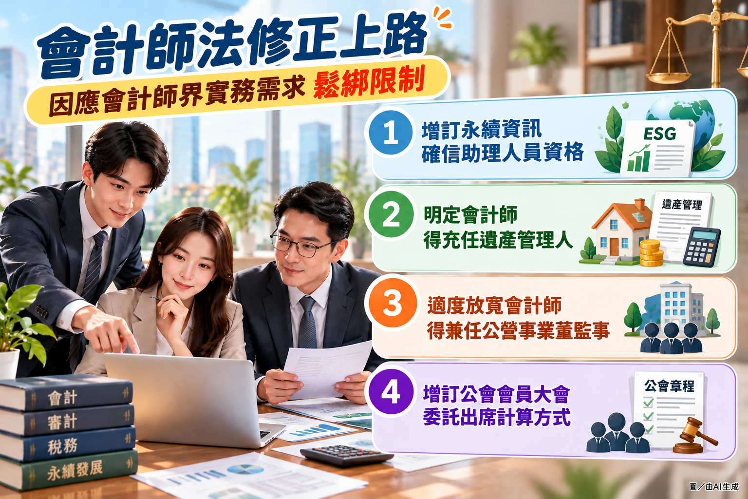 會計師法修正上路 因應會計師界實務需求鬆綁限制