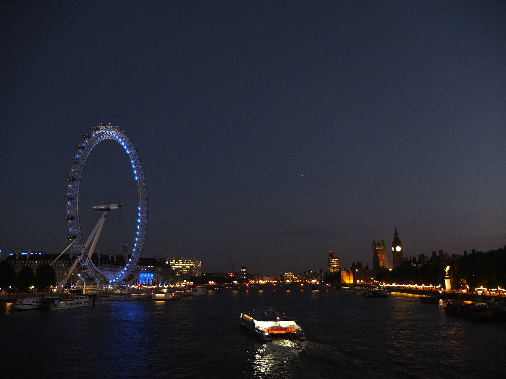 泰晤士河畔的倫敦眼。