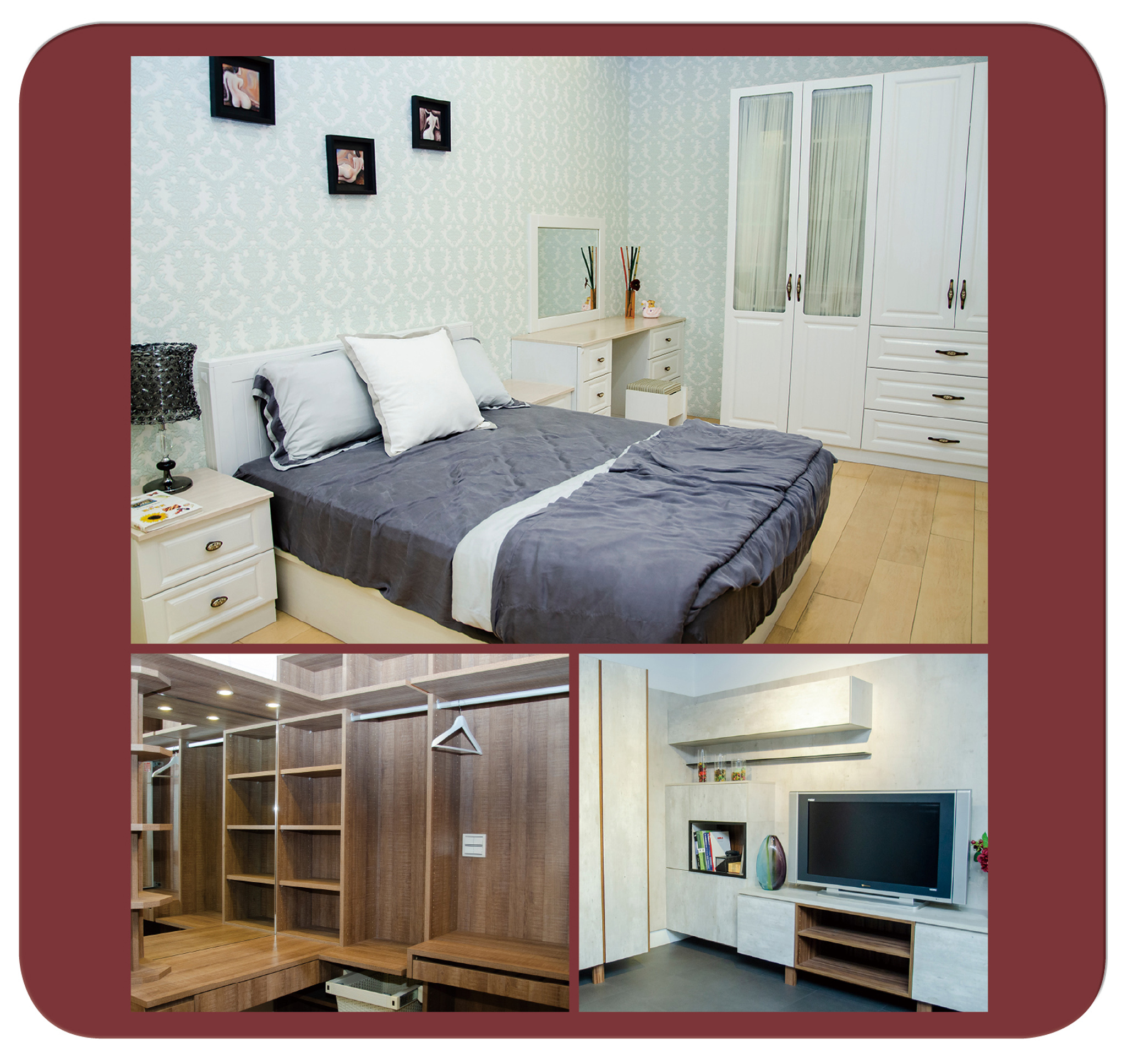 除歐化廚具以外，龍禾亦提供臥室、客廳、更衣室等系統廚櫃家具，打造一條龍服務模式。
