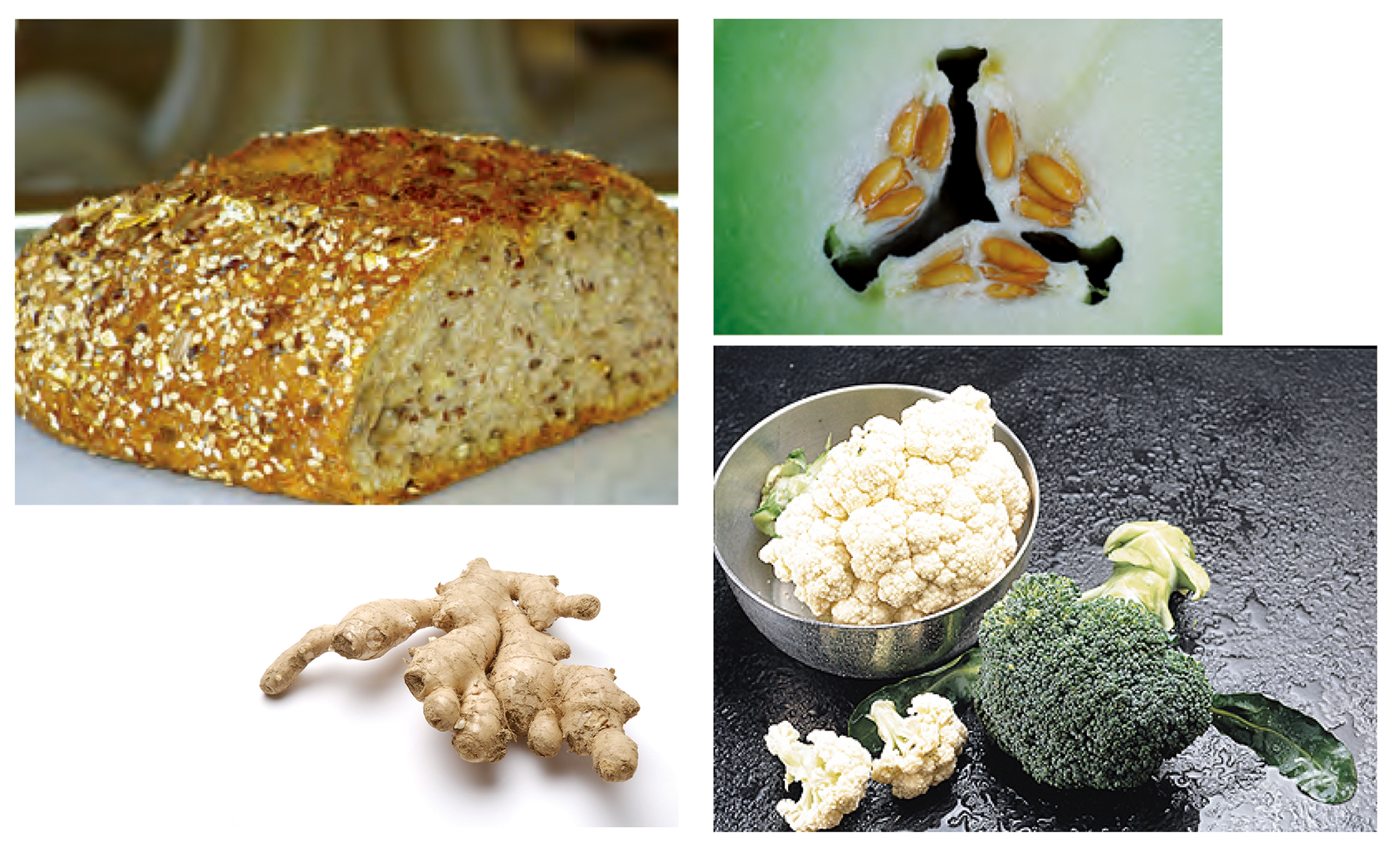 攝取全麥麵包、花椰菜、薑等抗逆流食物，有助於減少逆流。